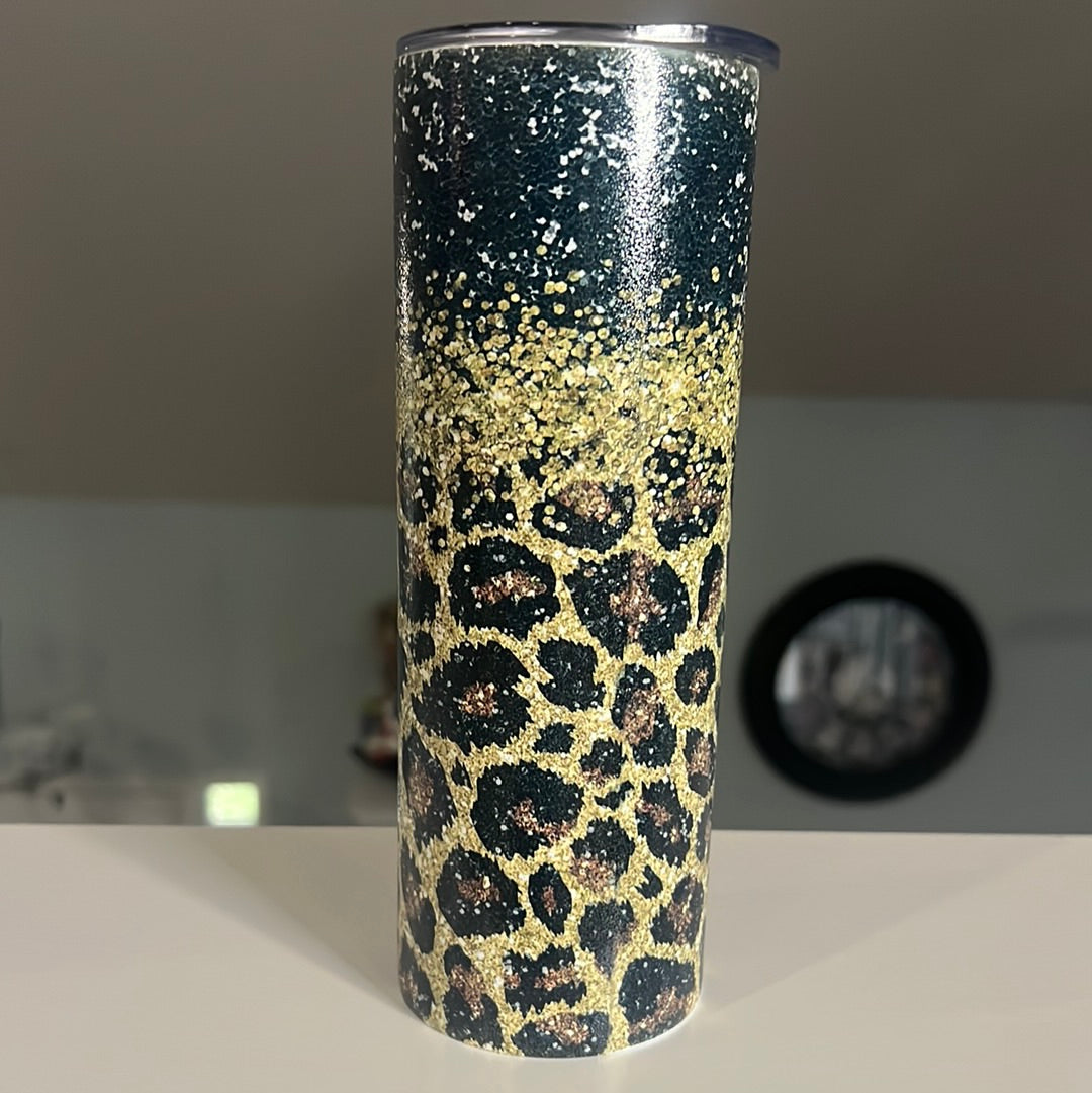 Animal print Glitter Tumbler