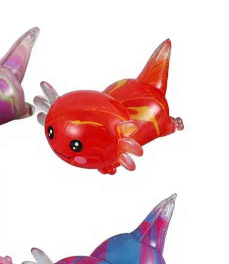 Orange/Red Swirl Axolotl Squishy Fidget