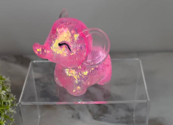 Pink Glitter Elephant Squishy Fidget