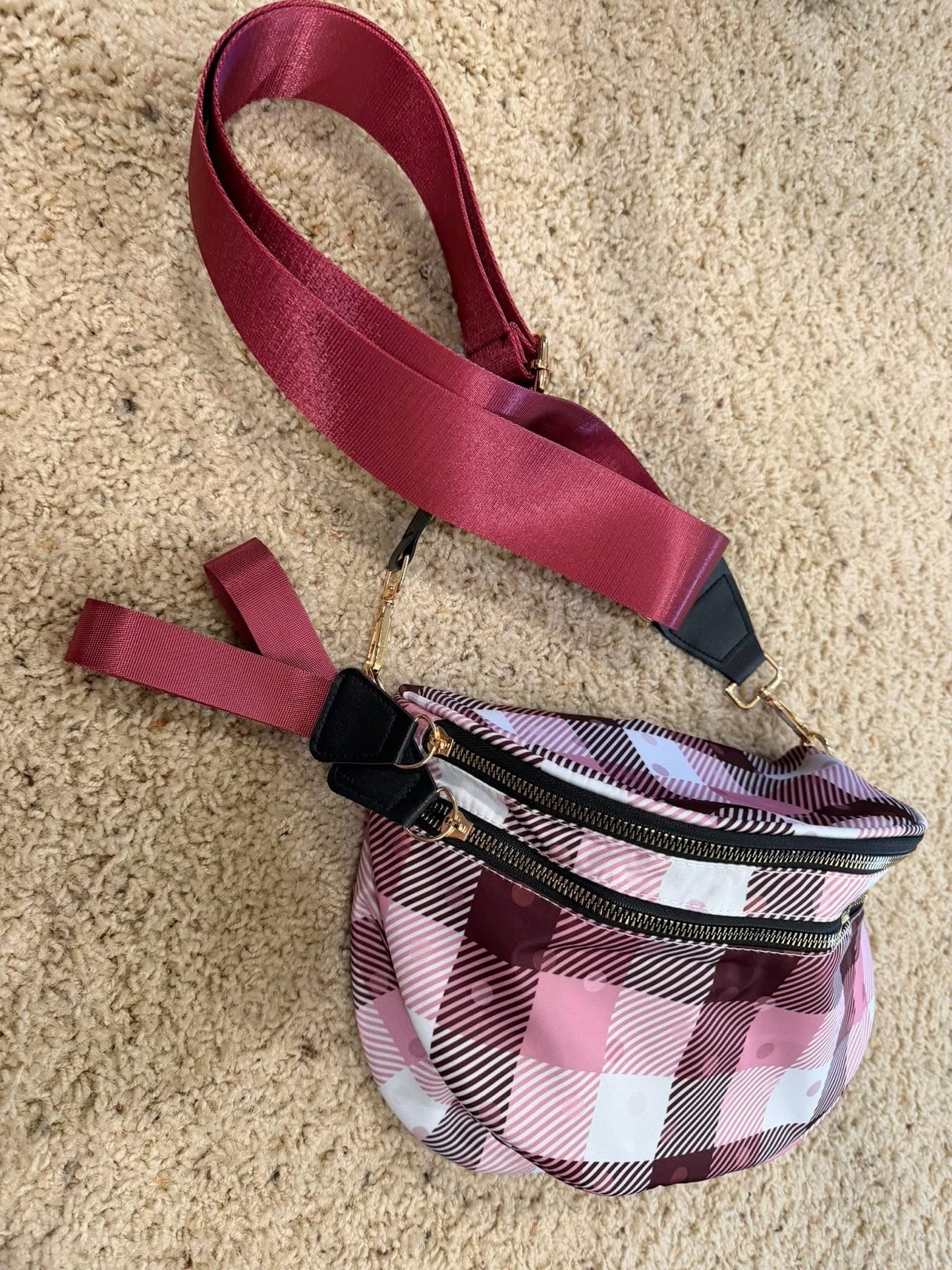 Pink Plaid Roni Crossbody
