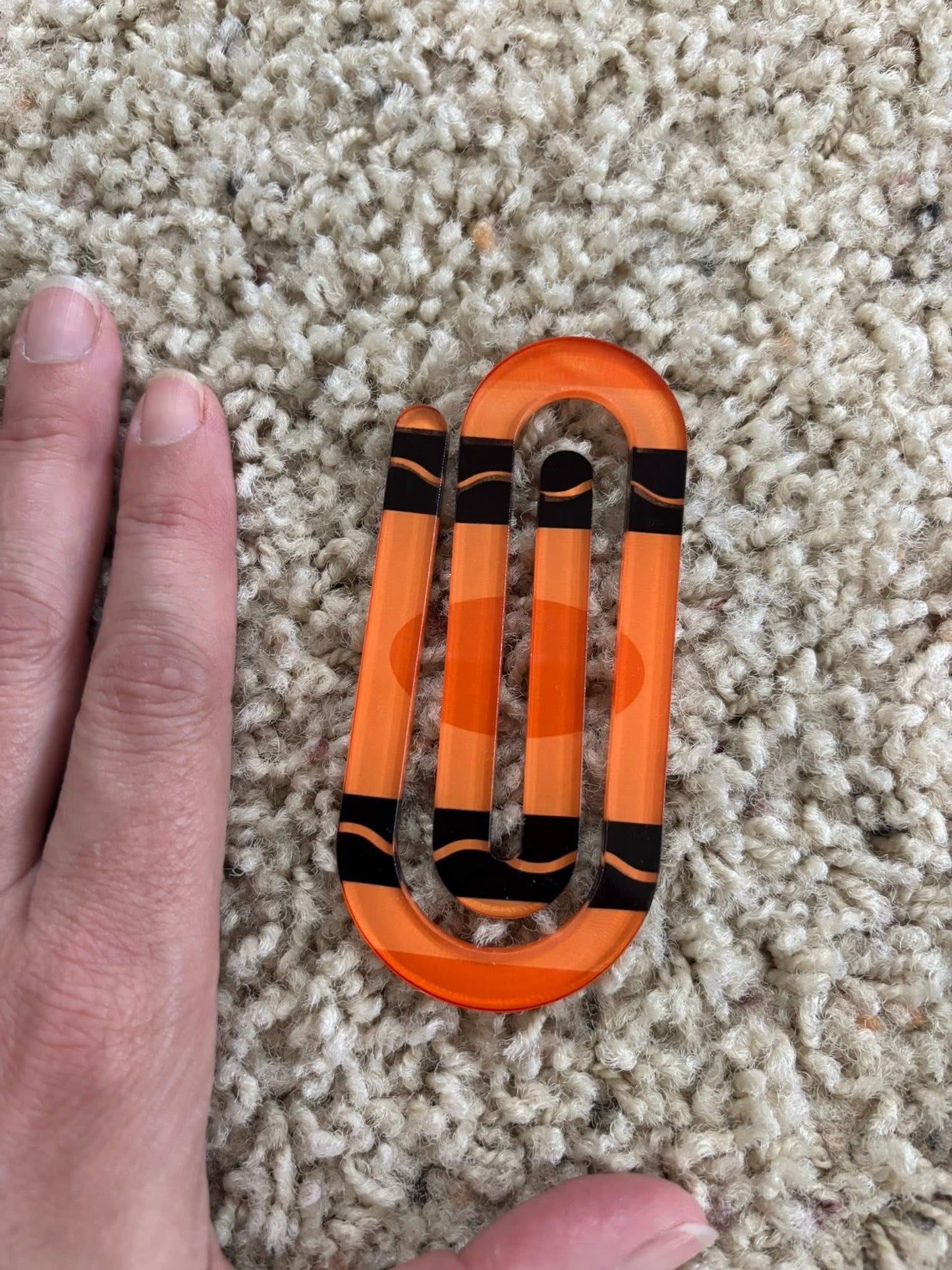 Orange Jumbo Paper Clip - Bookmark