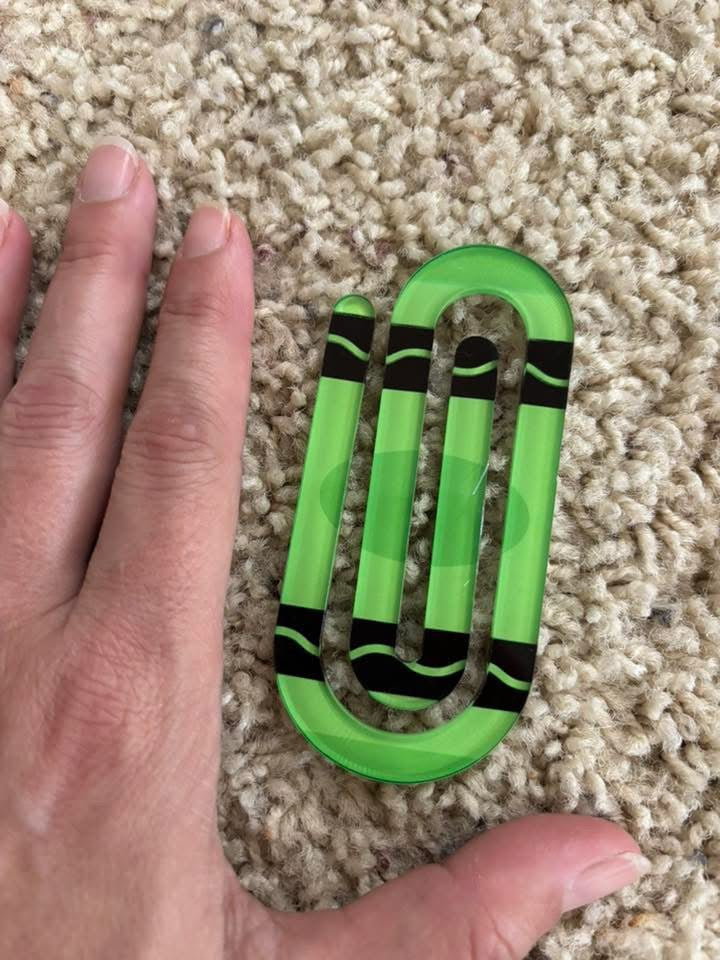 Green Jumbo Paper Clip - Bookmark