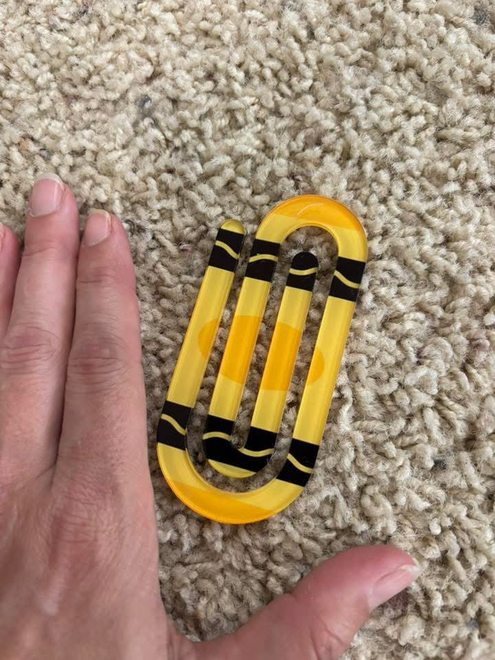 Yellow Jumbo Paper Clip - Bookmark
