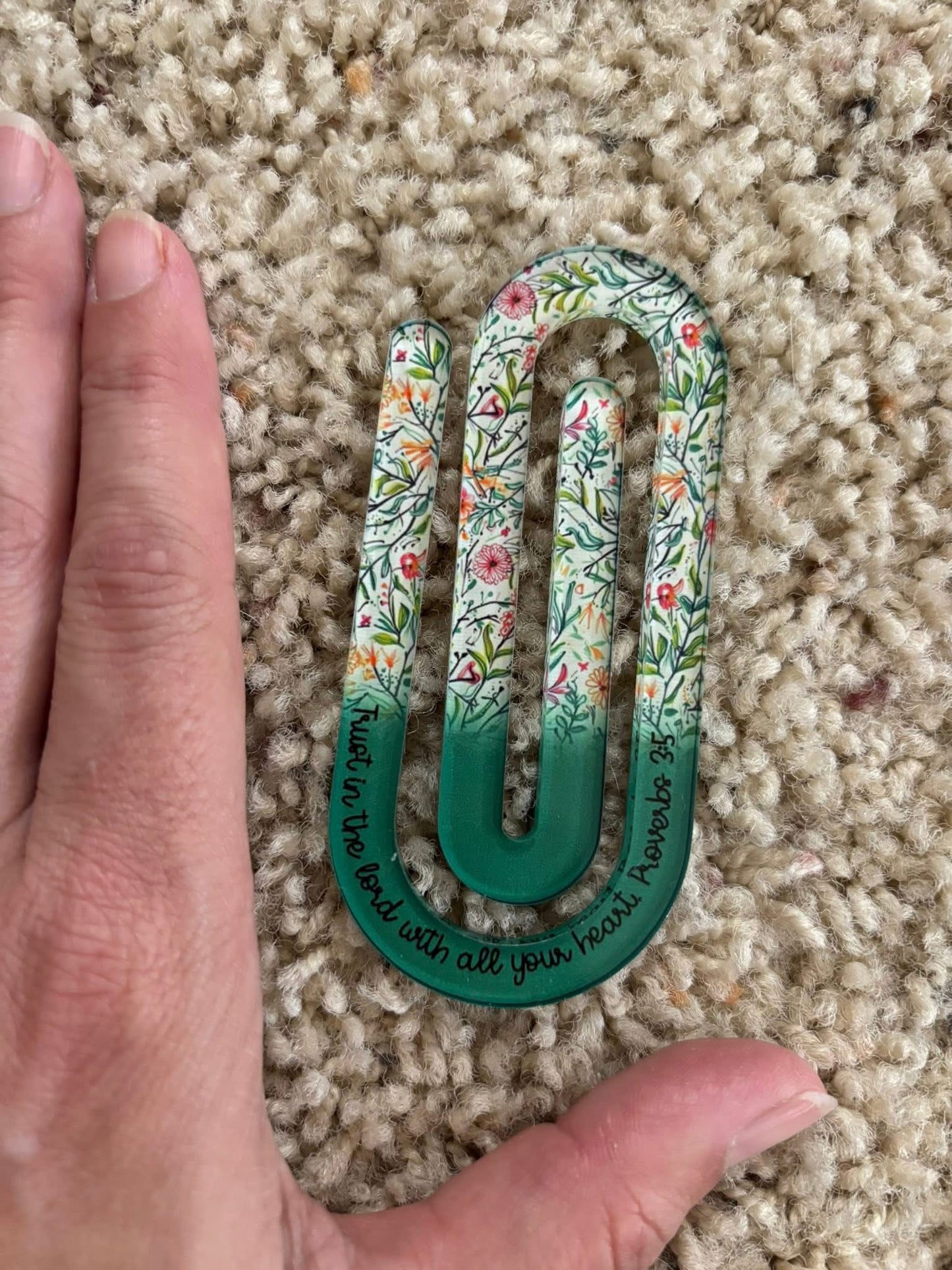 Green Religious Jumbo Paper Clip - Bookmark