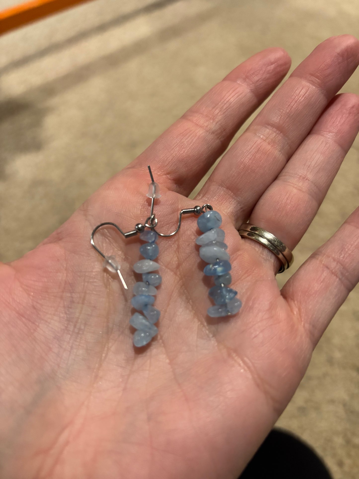 Light Blue Stone Earrings