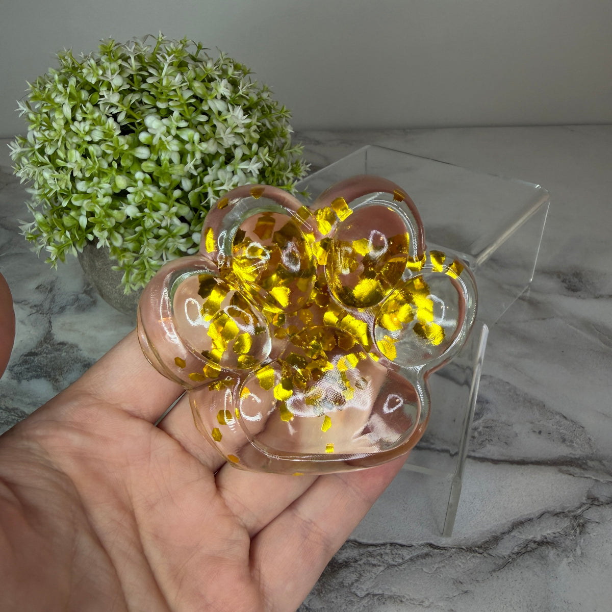 Gold Glitter Paw Squishy Fidget