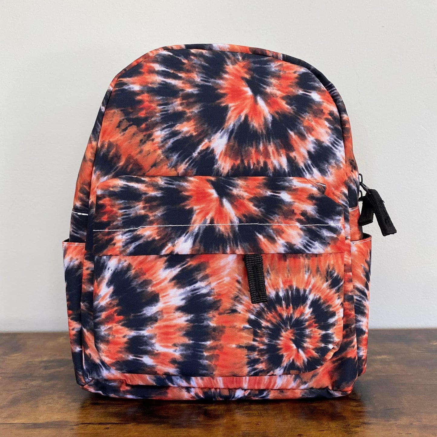 Orange and Black Tie Dye Mini Backpack