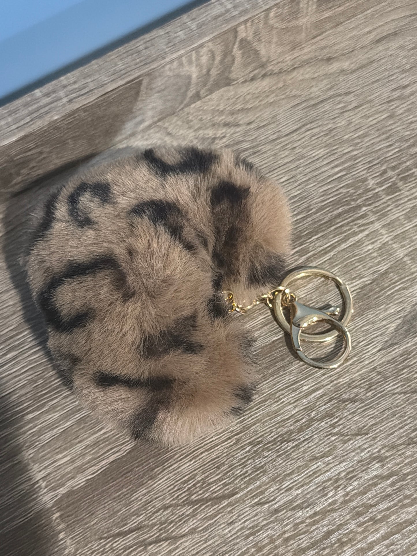 Large Animal Print Heart Key Chain
