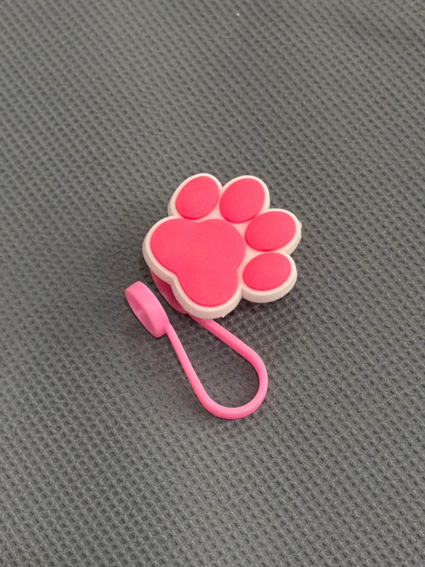 Pink Paw Straw Topper