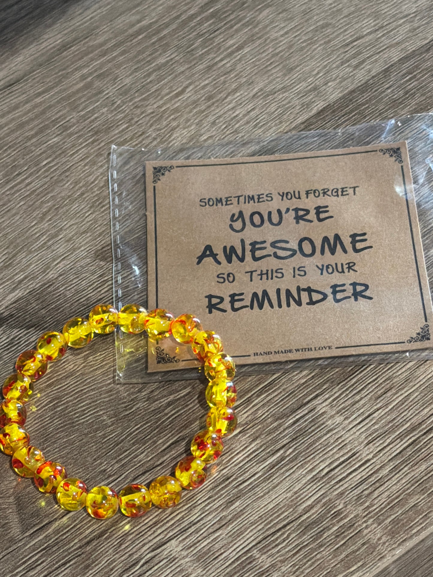 You’re Awesome Bracelet - Gold with Red Speckle