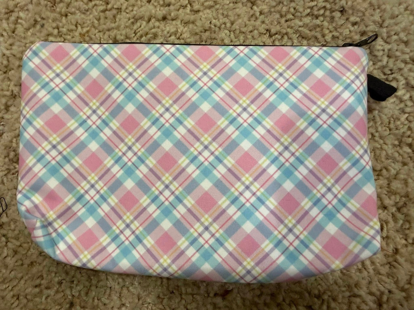 Pastel Pink & Blue Stripe Pouch