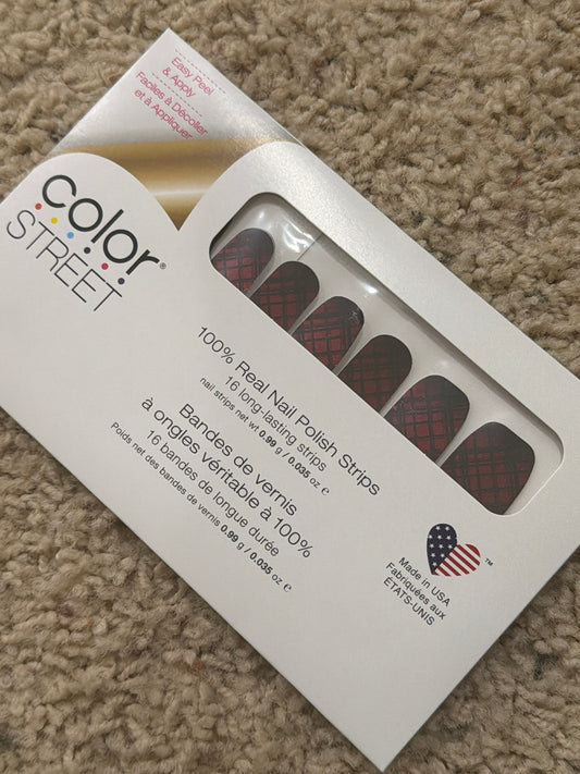 Crimson Quilt Nail Strip
