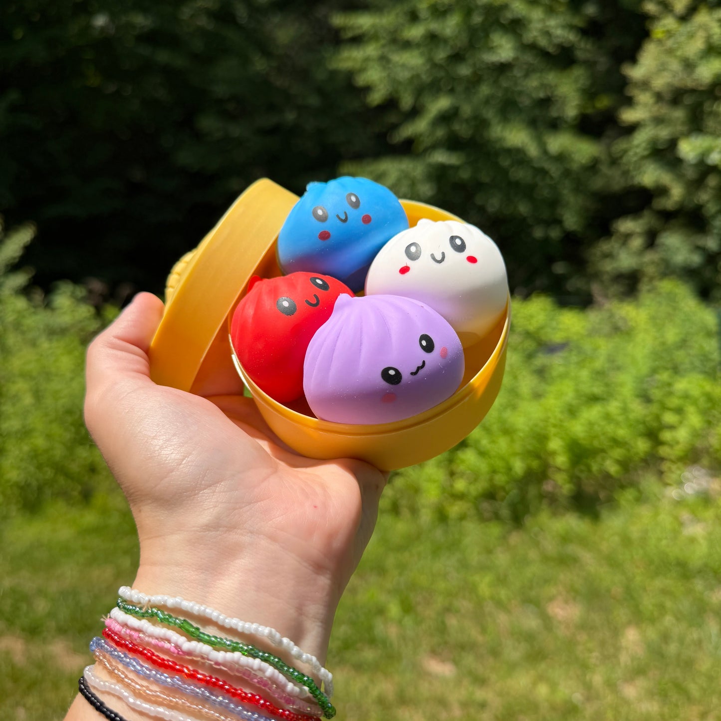 Squishy Toy - Mini Dumpling, Solids - 4 PACK!