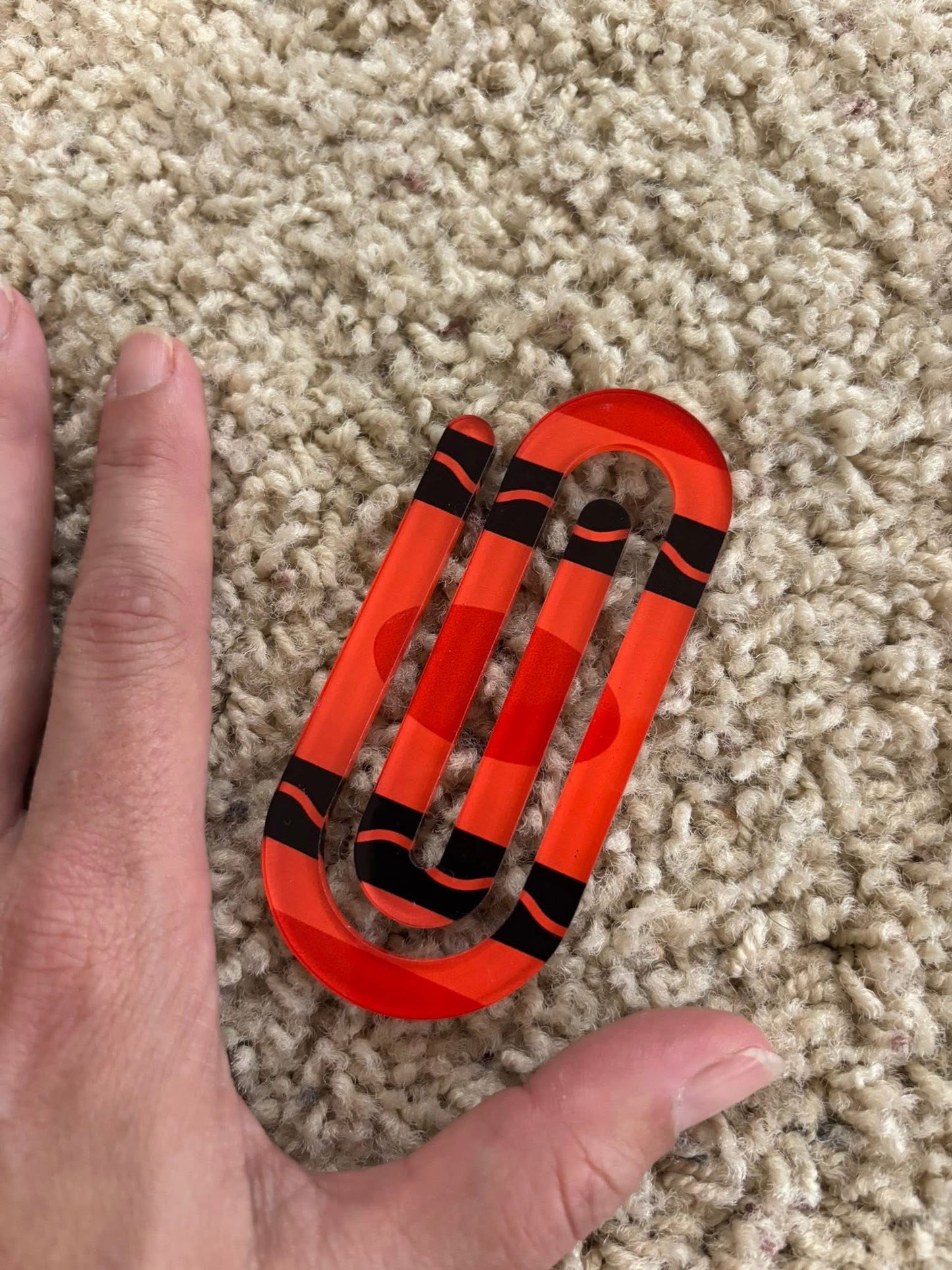 Red Jumbo Paper Clip - Bookmark