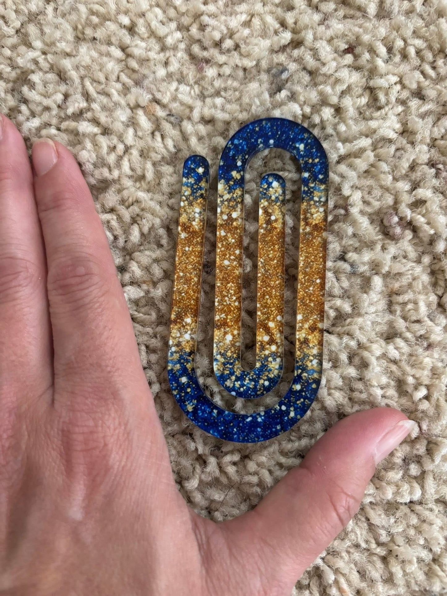 Blue & Gold Jumbo Paper Clip - Bookmark