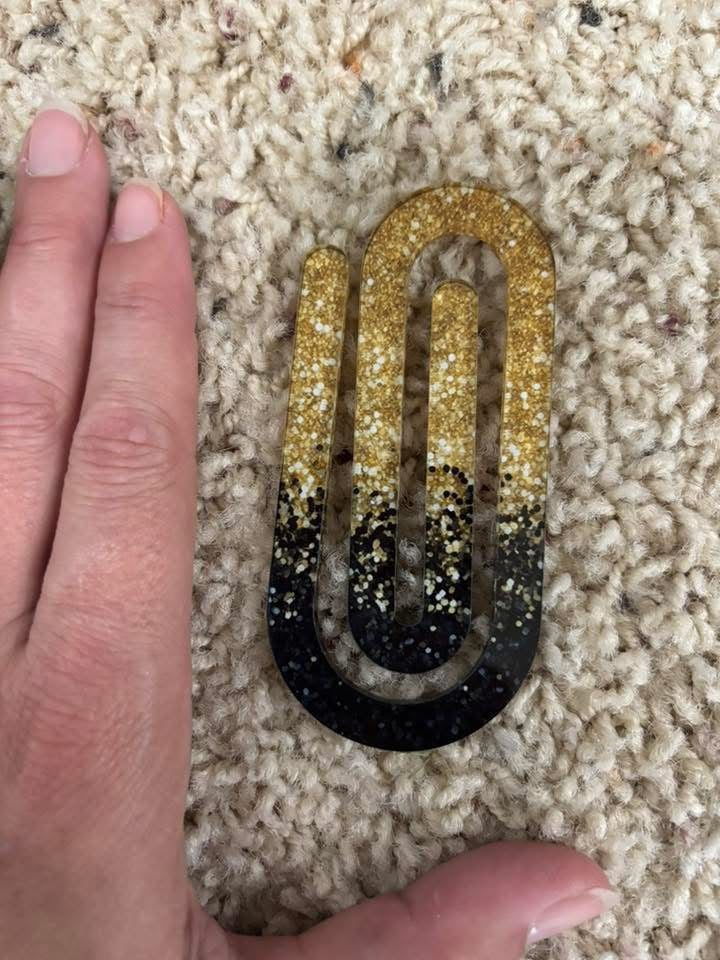 Black & Gold Jumbo Paper Clip - Bookmark