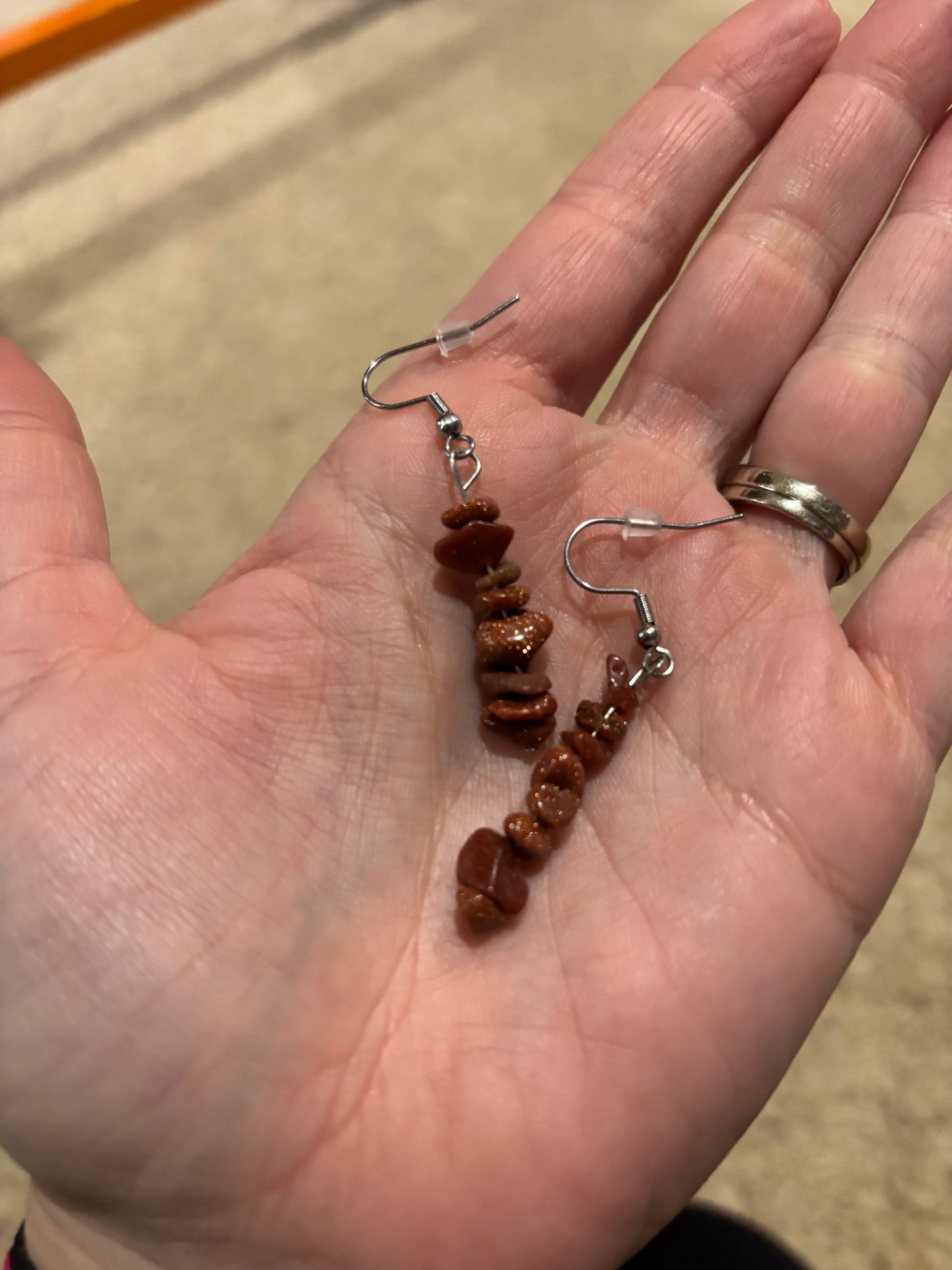 Orange Stone Earrings