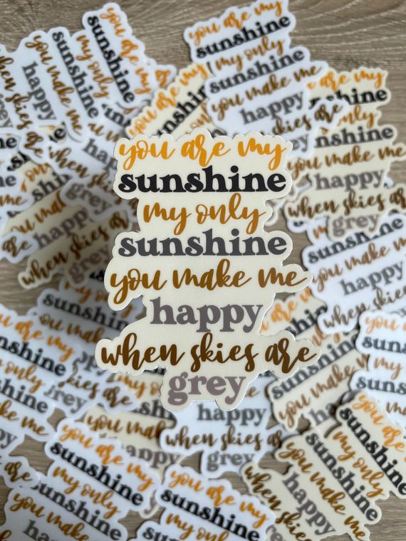 You Are My Sunshine Sticker | Clear Stickers | Song Stickers , sticker gifts