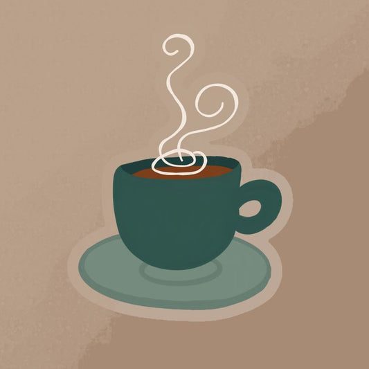 Coffee Cup Steaming Clear Sticker